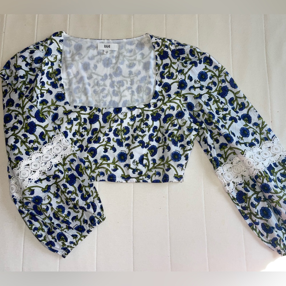 Cropped Floral Blouse